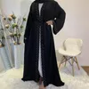 Etniska kläder Mellanöstern Arabiska kvinnor Vanlig mjuk chiffongklänning Böneplagg Jilbab Abaya Mode Muslimsk Elegant pärlspets kofta
