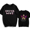 メンズ Tシャツ Eladio Carrion Sauce Boyz Monarca 半袖ファッション Tシャツかわいいアニメ Tシャツ漫画男性/女性綿プリントシャツ