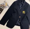 Damkostymer Blazers Brevbroderi Kostymjacka Vit För Dam Långärmad Oversized Kappa Lös Blazer Kontor Dam Svarta Toppar