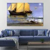 Haute qualité toile Art Peder Severin Kroyer peinture bateaux de pêche belle plage œuvre famille chambre mur décor