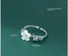 Clusterringe 925 Real Sterling Silber Schmuck Muschel Blütenpflanzen Ring Einfacher Diamant Öffnen verstellbarer Finger für jugendliche Mädchen Frauen