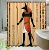 Leathercraft Ancient Egypt Doccia tenda per doccia vintage Etnic Dogana decorazione da bagno Retro soggiorno in tessuto impermeabile BAGNO AUPERO CURTAI