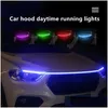 Barres lumineuses Feux de travail Led Car Hood Strip Daytime Running Bar Drl Engine Er Decoration Guide Atmosphere Drop Delivery Mobiles M Dhf4O