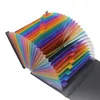 Filing Supplies Portable A4 File Folder 13 24 Pockets Multilayer Rainbow Solid Extensible Organ Bag For Whitecollar Workers Teacher 230706