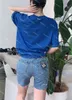 Ksubi Jeans Summer's Kith Coブランド専用のヘビーウォーターウォッシュ刺繍ラグエッジ摩耗フィットデニムショーツサイクリングパンツ