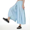 Women's Pants Cute Pleated Hem Cotton Wear Loose For Women Summer 2023 Casual Harajuku Wide Leg Trousers Denim Color Capri