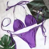 Bikini Set Halter Bikini Costume da bagno femminile Viola Costumi da bagno donna Diamante Due pezzi Bikini set Bagnante Costumi da bagno 230706