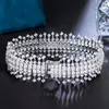 Länkarmband Zlxgirl Mode Vit Klar Zirkon Bröllopsarmband Smycken Afrikanska pärlor Rhodium Silver Och Armband Parpresenter