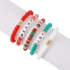 Lien Bracelets Mizhu Doux Poterie Coloré De Mode Bracelet Lettre De Noël Résine Élastique Style Cadeau De Noce Fiançailles