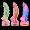 Zabawki dla dorosłych Luminous Monster Dildo dla kobiet seks realistyczne Dildo z przyssawką Gode ogromne silikonowe sztuczny Penis do odbytu 230706