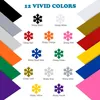 Lot de 12 films pour fenêtre HTVRONT 3,7 x 1,5 m Multicolore Rouleaux de vinyle adhésif permanent pour Cricut Craft DIY Coupe Coque de téléphone en verre Décor Cadeau de Noël 230707