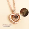 Chains 2023 Heart 100 Languages I Love You Projection Pendant Necklace For Women Memory Wedding Choker Gift Lovers