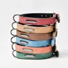 Dog Collars Pet Collar Environment-friendly Leather Neck Traction Adjustable Zinc Alloy Solid Color Accesso