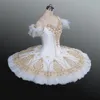 Blanc Or Fée Poupée Pancake Plateau Performance Tutus Femmes Classique Ballet Costumes De Scène Adulte Professionnel Ballet Tutu179a