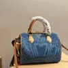 Sac Vintage Femmes Denim Sacs Shopping Sac De Plage Sac Fourre-Tout Sacs À Bandoulière Femme Sac À Bandoulière Sac À Main Oreiller Vieille Fleur Croissant De Lune Sacs Seau Sacs Bourse Pochette