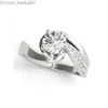 Bröllopsringar Ringuppsättningar för kvinnor 1 CT Round D Color Diamond 925 Sterling Silver Engagement Wedding Bands Jewelry Z230710
