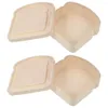 Plates 2 Pcs Sandwich Box Containers Lunch Boxes Toddler Snack Large Small Sealed