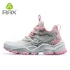 Laarzen rax hardloopschoenen menwomen outdoor sport schoenen ademen lichtgewicht sneakers lucht gaas bovenste antislip natuurlijke rubber buitenzool