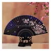 Inne sztuki i rzemiosła nowy chiński wiatr prezent wachlarz z jedwabiu japońskie składane rekwizyty do tańca T4H0230 Drop Delivery Home Garden Dhqgt
