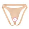 Breast Form Silicone Fake Vagina Panties Men Penetratable Vagina Boxer Briefs for Crossdresser Transgender Shemale Gaff Soft Tits 230706