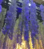 24 colores Flor de seda artificial Wisteria 34 CM Cadena de orquídeas Rattan Home Garden Flores colgantes de pared Vine Centerpiece Fiesta de Navidad Boda