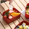 Zestawy obiadowe Dwuwarstwowe pudełko na lunch z przegrodą Przenośny posiłek Szczelny na piknik w podróży samochodem