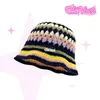 Berretti Summer Color Patchwork Knit Bucket Hat per donna 2023 Dome Flower Cap Young Girls Sun Kpop arrivo Y2k regalo