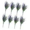 Dekorativa blommor Konstgjorda gröna växter Simulerad blomsterprydnad Realistisk lavendel Elegant falskt