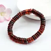 Strand Natural Red Amber Bracelet Men Women Healing Gemstone Fine Jewelry Genuine Baltic Blood Round Donut Bracelets Bangles