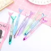 Gel Pens Creative 10pcs Neutral Pen Cartoon Mermaid Signature 0.5mm Pen Cute Girl Water-based Quicksand Writing Stationery School Supplie 230707