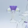 Pipa da 7 pollici 14 mm Lucky Bong in vetro Bong Recycler Pipa da fumo narghilè con ciotola