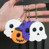 Schlüsselanhänger PVC Halloween Unzip Schlüsselbund Dekompression Ratte Pionier Finger Blase Kürbis Fledermaus Tasche Anhänger