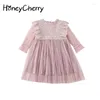 Robes de fille HoneyCherry Design exclusif haut de gamme filles robe dentelle princesse fleur pour les mariages