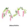 Fleurs décoratives Wisterias Garland Flower Mur Vines avec 1,8 m de soie faux pour le mariage de chambre et toile de fond de cérémonie