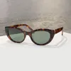 115 lunettes de soleil yeux de chat havane lentille verte femmes lunettes de soleil d'été gafas de sol Sonnenbrille UV400 lunettes avec boîte