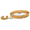 Bangle Trendy Copper Gold Plated Jewelry Bangles With Ring Leaves Design Dubai Wedding Jewery Graduation Gifts For Girl