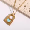 Pendant Necklaces Heart Love Padlock Necklace For Women Gold Plated Stainless Steel Enamel Lock Birthday Jewelry Gifts