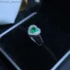 Fedi nuziali Fedi nuziali Anello a forma di cuore raro con 100 smeraldi naturali in argento sterling 925 AAAAA Z230710