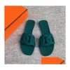 Sandaler 2022Designer Lyx Oran Sandal Dam Kedjeslides Sommar Gummi Stort huvud Mode Strand Sexiga Skor Platta Tofflor Toppkvalitet Dha2M