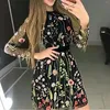 Casual Dresses Plus Size Floral Embroidered Mini Dress Cocktail Evening Party Prom Lace Mesh Double Layer Robe Femme