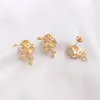 Orecchini a bottone Colore personalizzato che preserva la rosa avvolta in oro con anello in argento 925 Ago fai da te Accessori per perle barocche appese