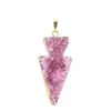 Pendant Necklaces Druzy Fashion Jewelry Wedding Opal Necklace For Women Rose-Color Crystal Cubic Quartz Triangel Kolye Vintage