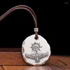 Hanger Kettingen 2023 Retro Krachtige Ronde Tag Adelaar Unisex Zilveren Kleur Ketting Lange Trui Ketting Sieraden Accessoires Cadeau