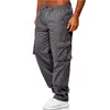 Mens Pants Men Cargo Summer Work Trousers Stretch Waist Loose Multi Pocket Casual Sports Outdoor Wearing 230706