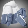 Erkek Trailtsits Erkek Trailsuit Sıradan Joggers kapüşonlu spor giyim ceketleri ve pantolon 2 adet set hip hop koşu sporları takım elbise 230707