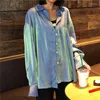 Women's Blouses Women Satin Casual Loose Shirt 2023 Summer Silk Suncsreen Long Sleeve Solid Formal Retro Color