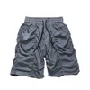 Shorts Masculino Y2K Shorts de Verão Fino Qucik Dry com Cordão Calça Masculina Ruched Streetwear Perna Larga Larga Calça de Cinco Pontos Oversized Curto Plissado 230706