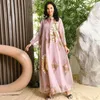 민족 의류 아랍어 아랍어 Abaya Dubai Muslim Kaftan Maxi 드레스 여성 고급 스팽글 Caftan Marocain 이브닝 파티 긴 드레스 2023 Abayas femme