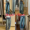 Jeans Feminino Rimocy Vintage Perna Larga Cargo Feminino Outono Cintura Alta Bagge Pants Mulher Y2K Streetwear Calças Denim Soltas Feminino 230707