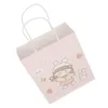 Gift Wrap 12pcs Cartoon Bags Reusable Large Capacity White Kraft Paper Mini With Handles For Work School